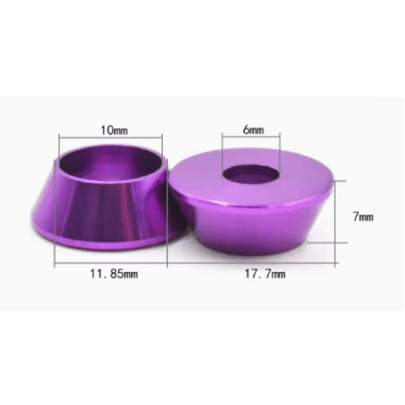 Alextend 20pcs M6 Cone Cup Washers Anodized Aluminum Alloy Screw Gasket Countersunk Washers (Purple) - Image 2